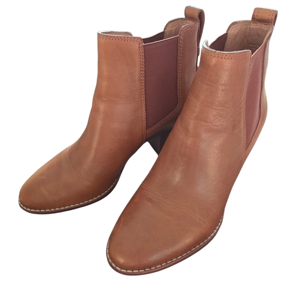 Madewell Regan Brown Leather Ankle Booties Size 7.5 - Picture 2 of 7
